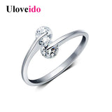 Resizable White Platinum Plated Crystal Ring